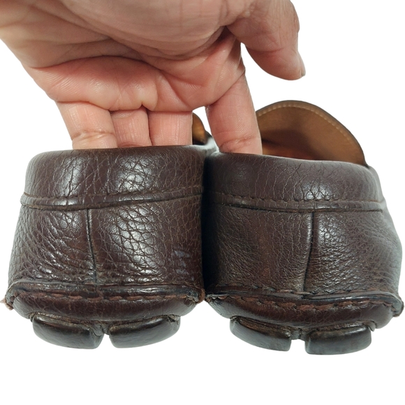 PRADA Brown Leather Men’s Flat Slip On Loafers - Picture 11 of 17